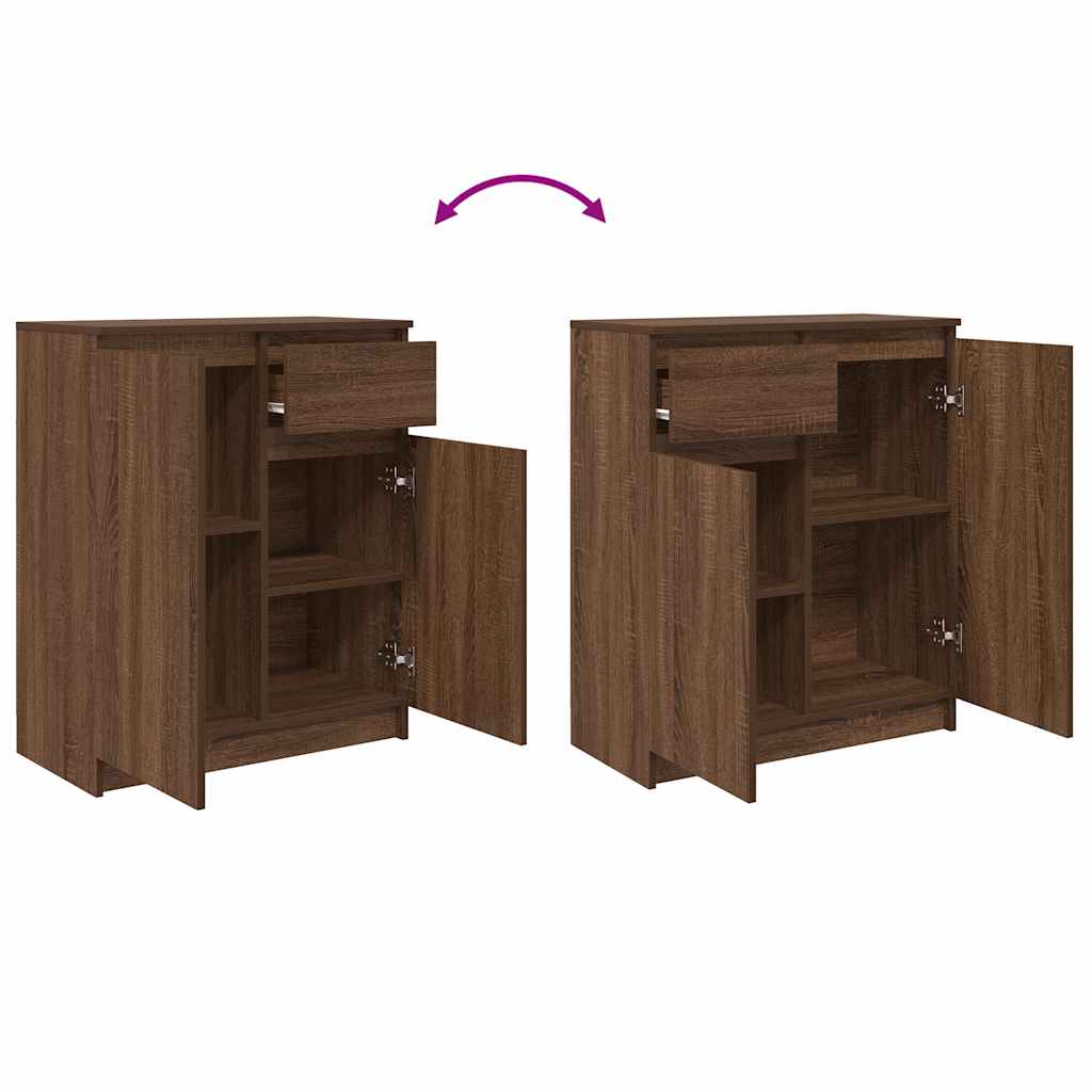 Dressoir met lade 71x35x84 cm spaanplaat bruin eikenkleurig