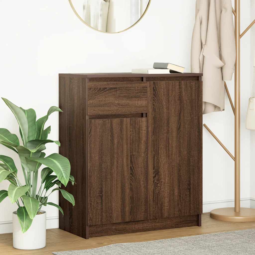 Dressoir met lade 71x35x84 cm spaanplaat bruin eikenkleurig