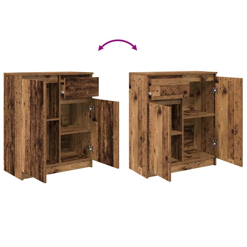 Dressoir met lade 71x35x84 cm spaanplaat oud hout