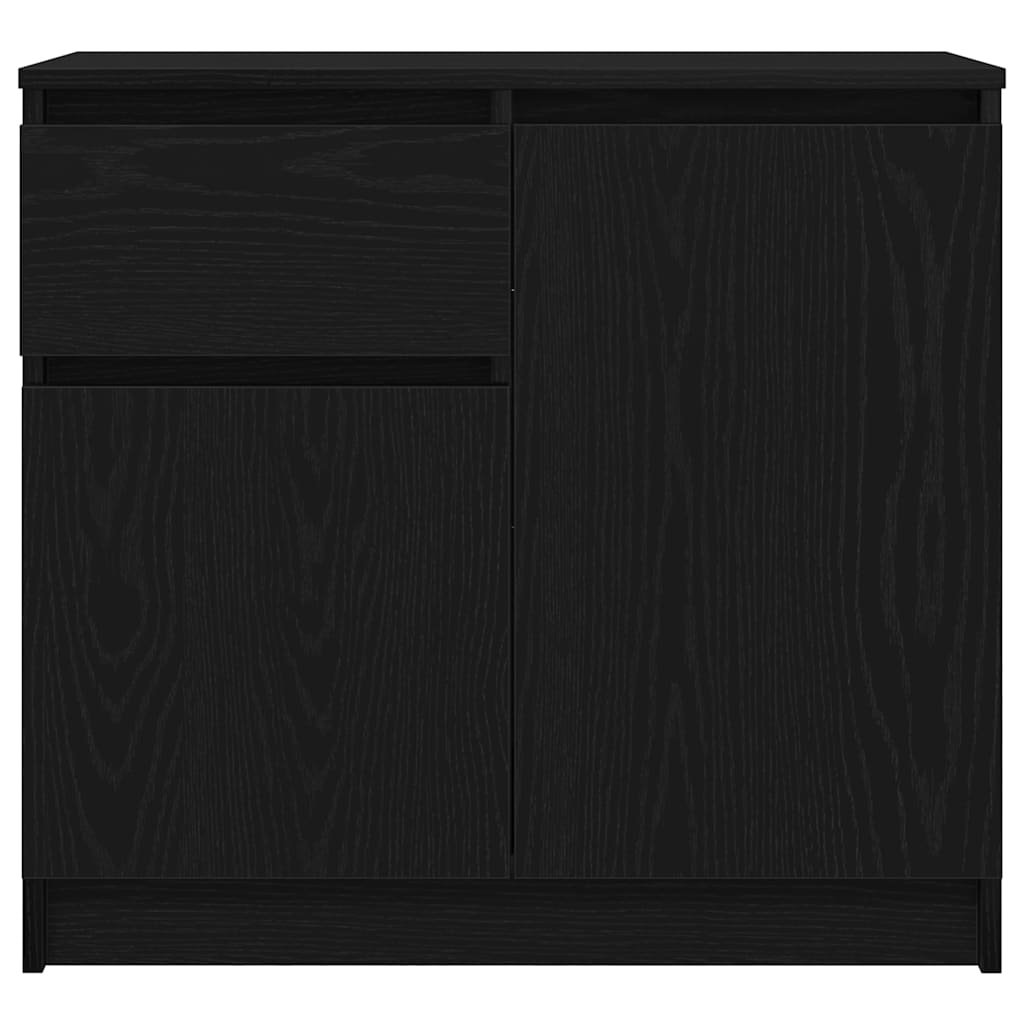 Dressoir met lade 71x35x65 cm spaanplaat zwart eikenkleurig