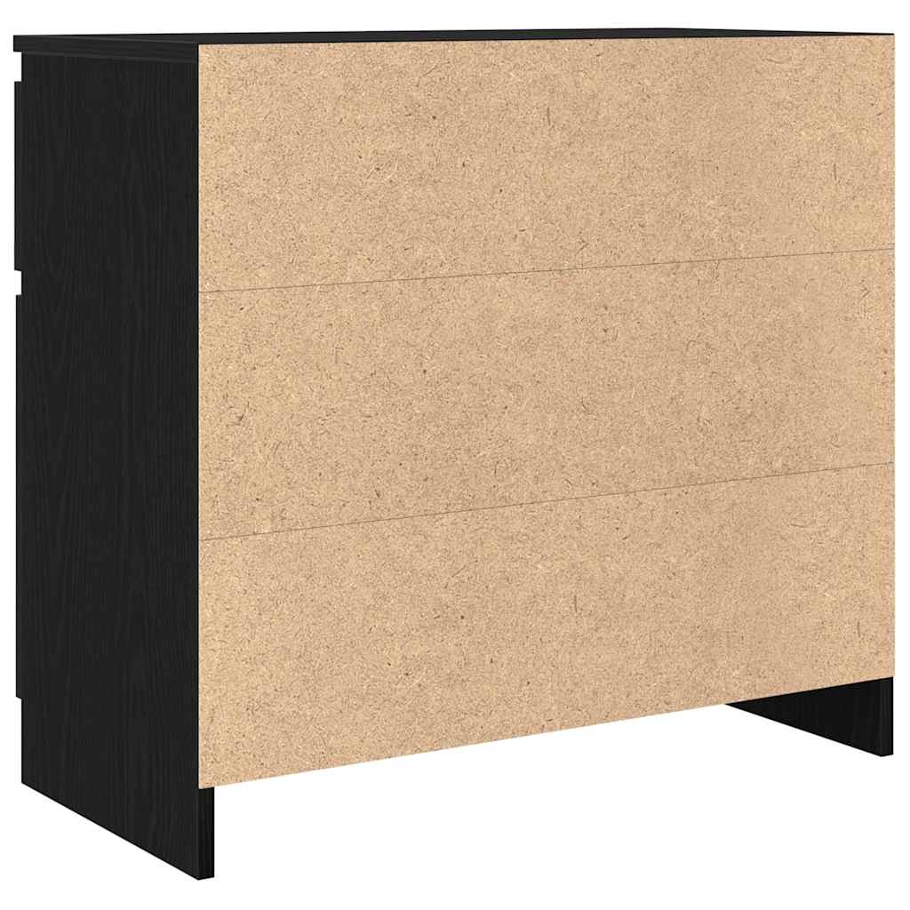 Dressoir met lade 71x35x65 cm spaanplaat zwart eikenkleurig
