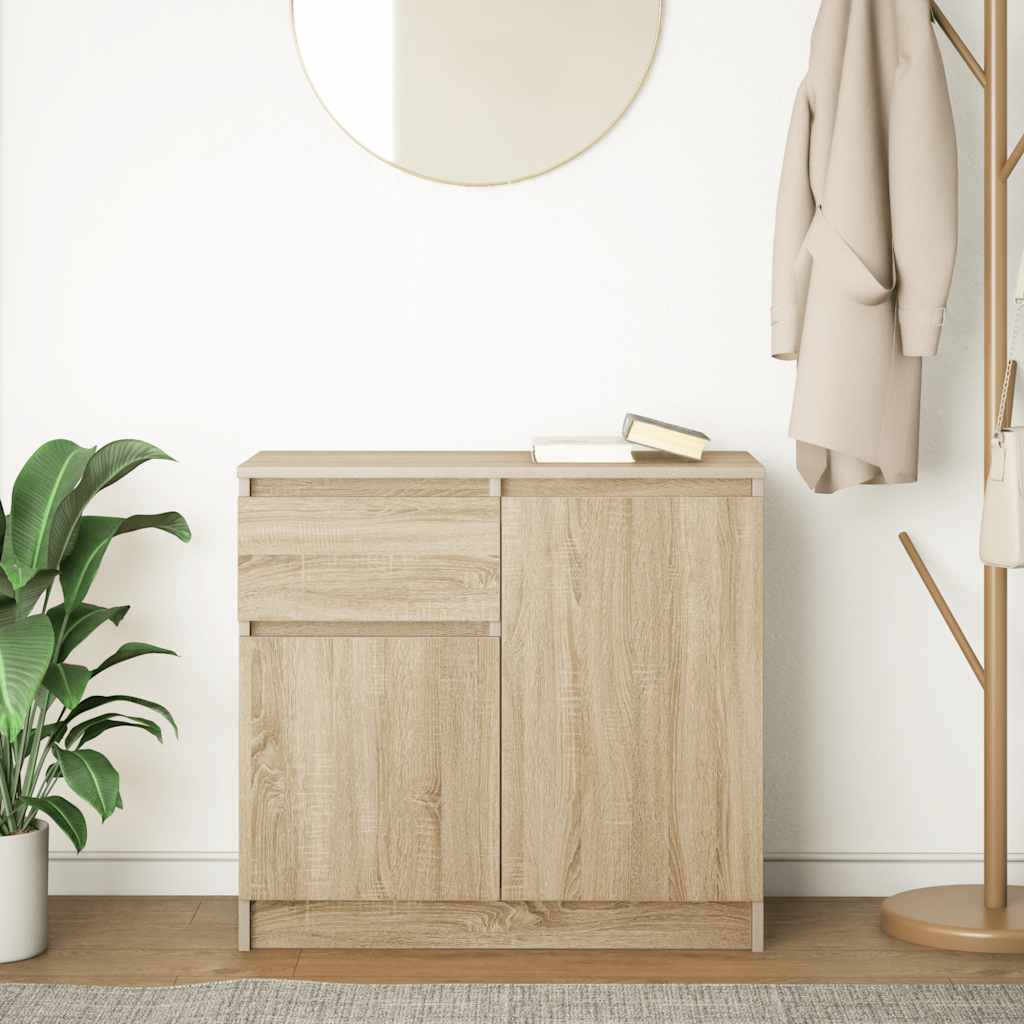 Dressoir met lade 71x35x65 cm spaanplaat sonoma eikenkleurig