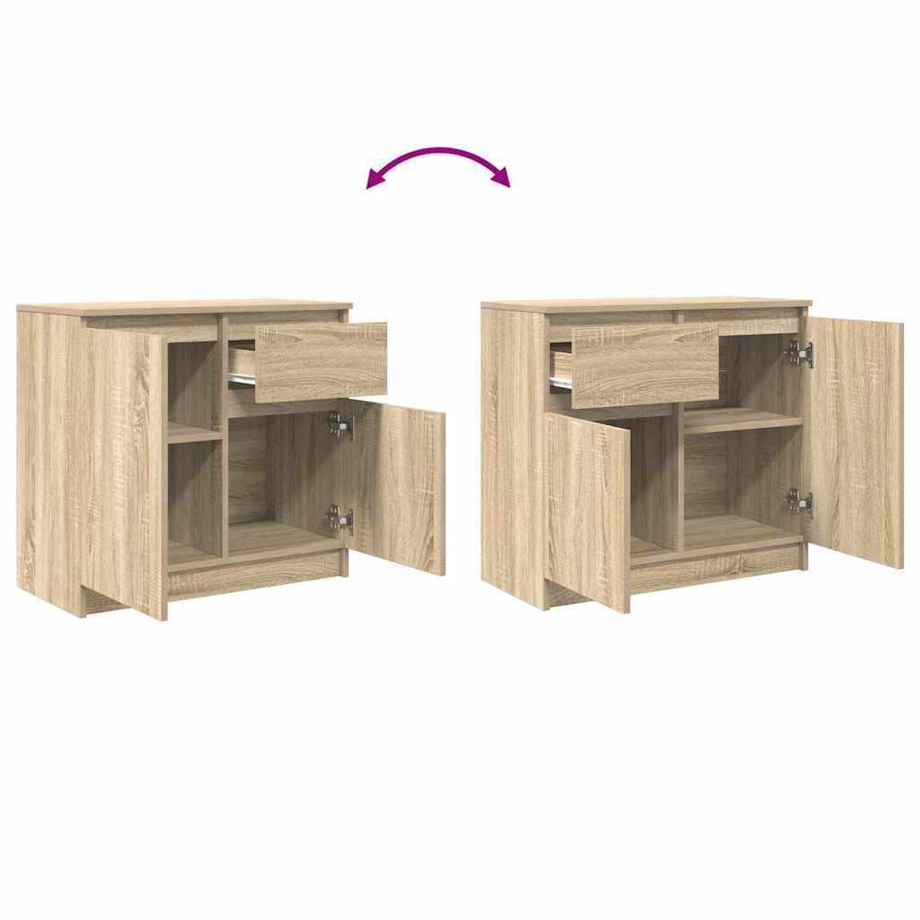 Dressoir met lade 71x35x65 cm spaanplaat sonoma eikenkleurig