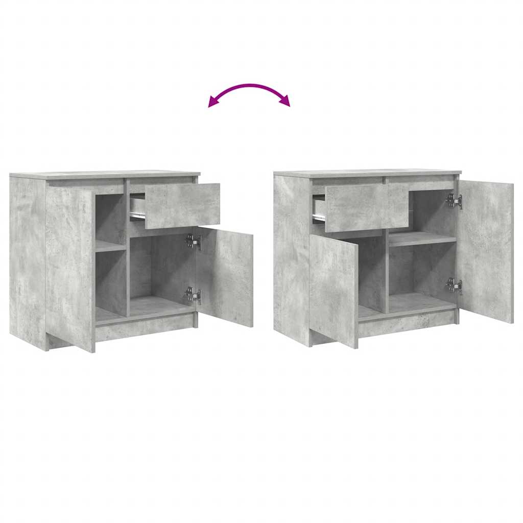 Dressoir met lade 71x35x65 cm spaanplaat betongrijs