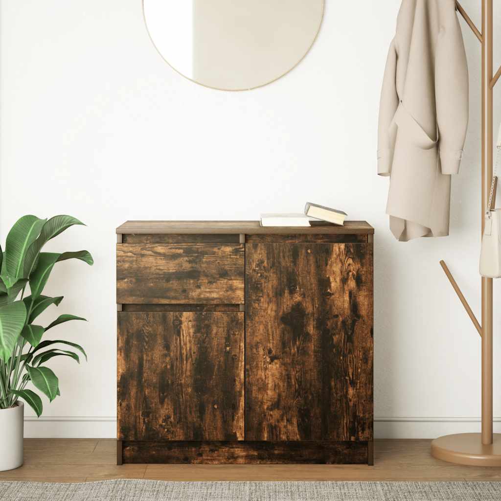Dressoir met lade 71x35x65 cm spaanplaat gerookt eikenkleurig