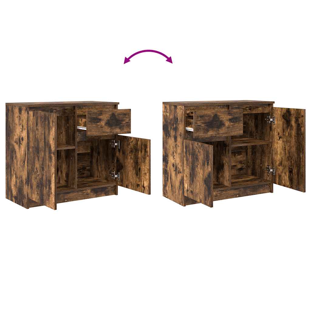 Dressoir met lade 71x35x65 cm spaanplaat gerookt eikenkleurig