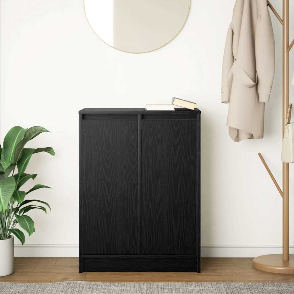 Dressoir 57x34x76 cm spaanplaat zwart eikenkleurig