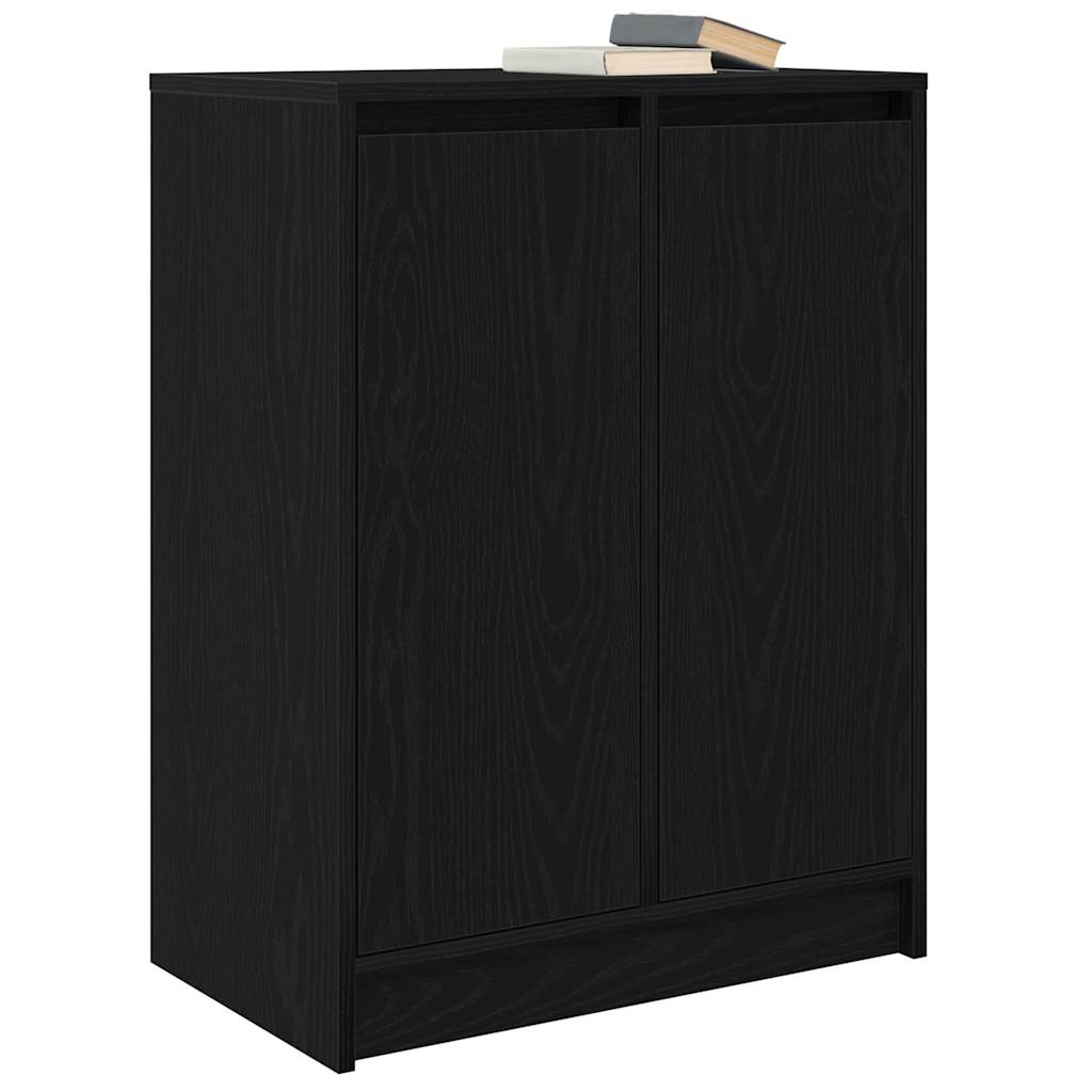 Dressoir 57x34x76 cm spaanplaat zwart eikenkleurig