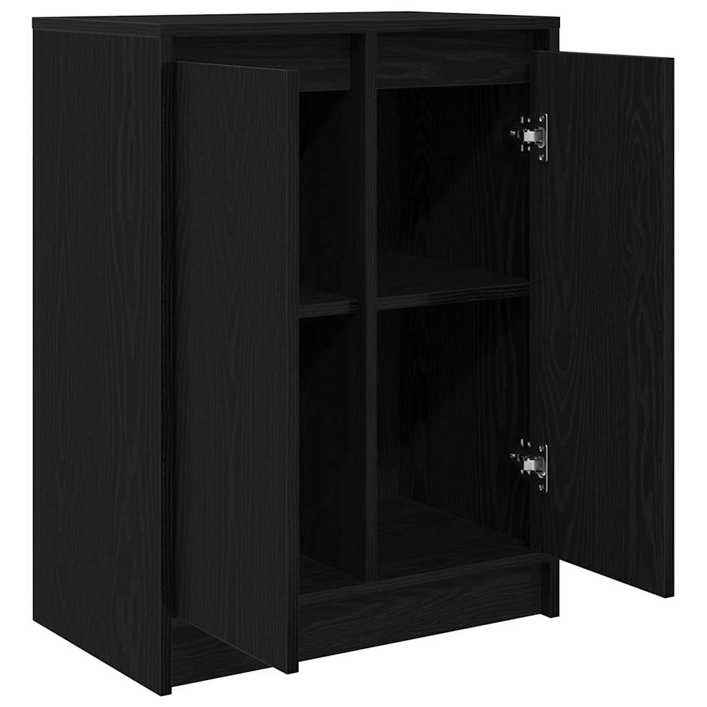 Dressoir 57x34x76 cm spaanplaat zwart eikenkleurig