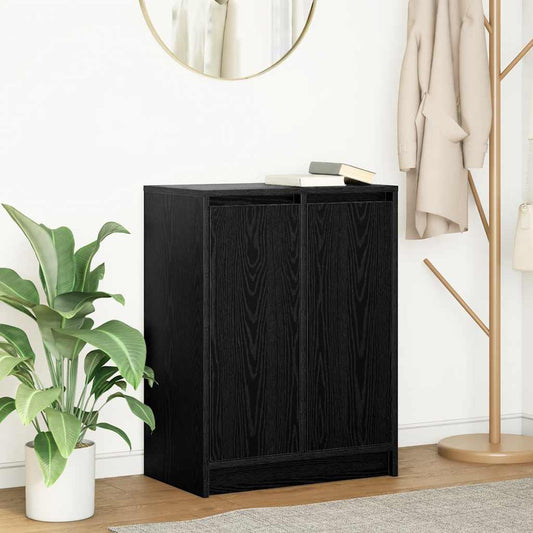 Dressoir 57x34x76 cm spaanplaat zwart eikenkleurig