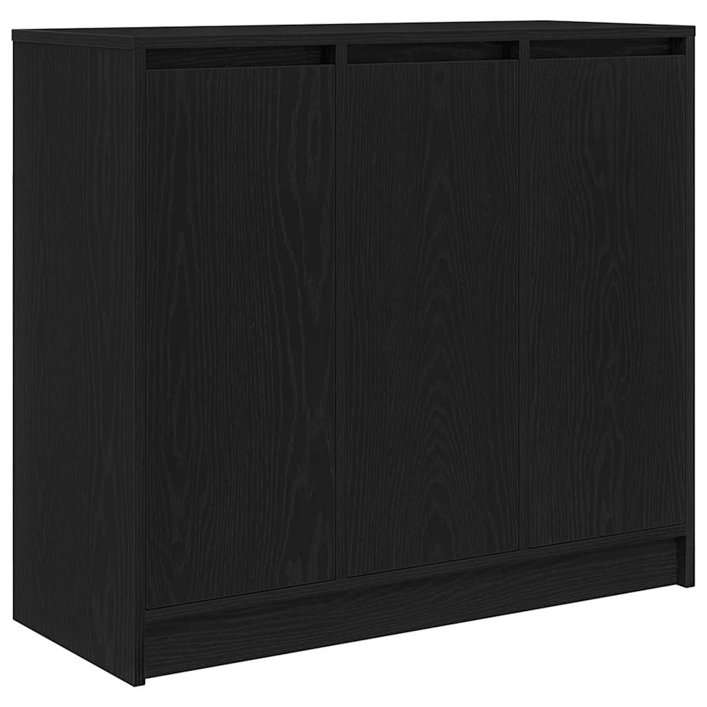 Dressoir 85x34x76 cm spaanplaat zwart eikenkleurig