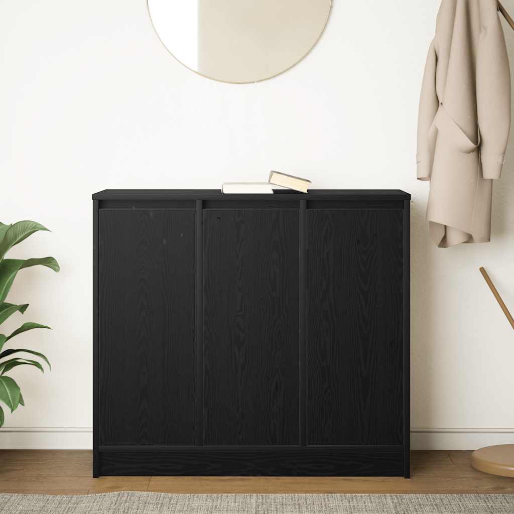 Dressoir 85x34x76 cm spaanplaat zwart eikenkleurig