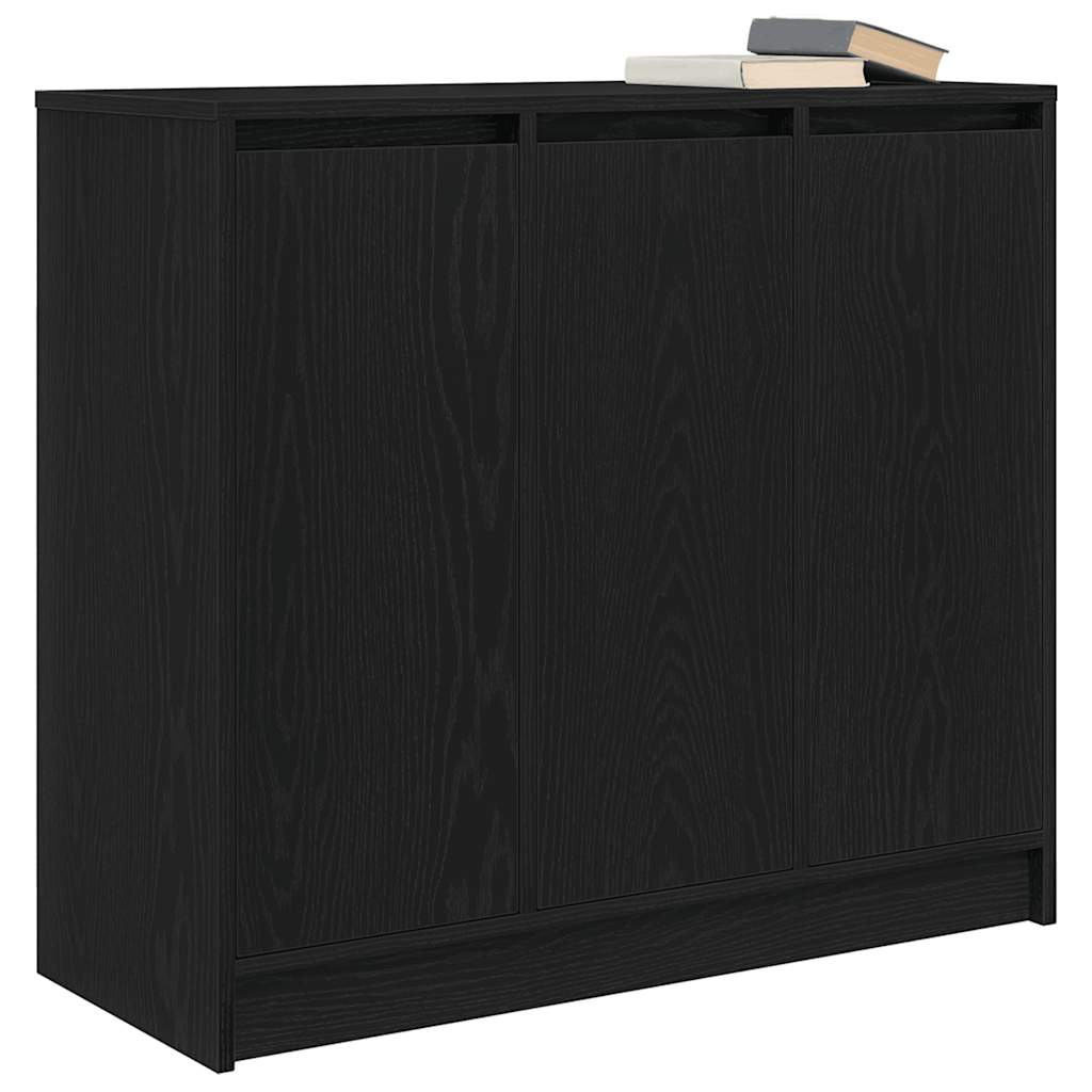 Dressoir 85x34x76 cm spaanplaat zwart eikenkleurig