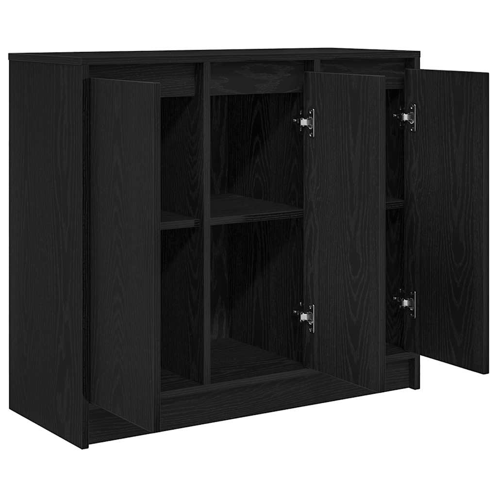 Dressoir 85x34x76 cm spaanplaat zwart eikenkleurig