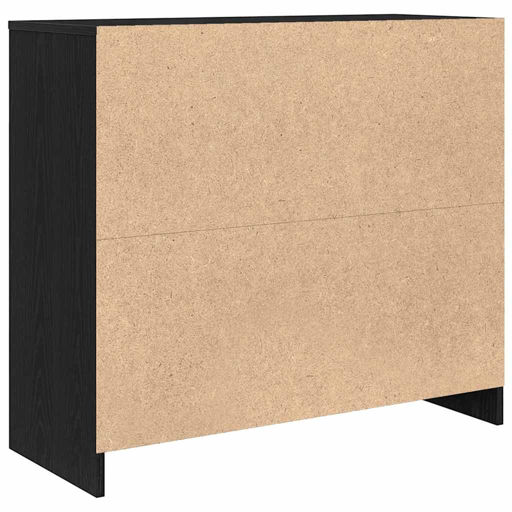 Dressoir 85x34x76 cm spaanplaat zwart eikenkleurig