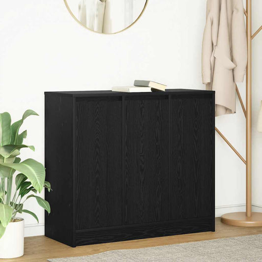 Dressoir 85x34x76 cm spaanplaat zwart eikenkleurig