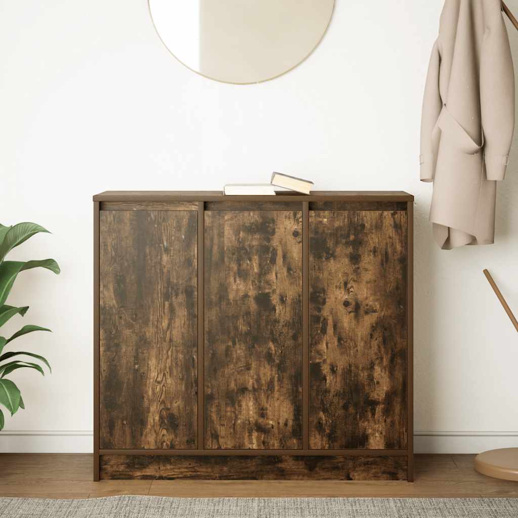 Dressoir 85x34x76 cm bewerkt hout gerookt eikenkleurig