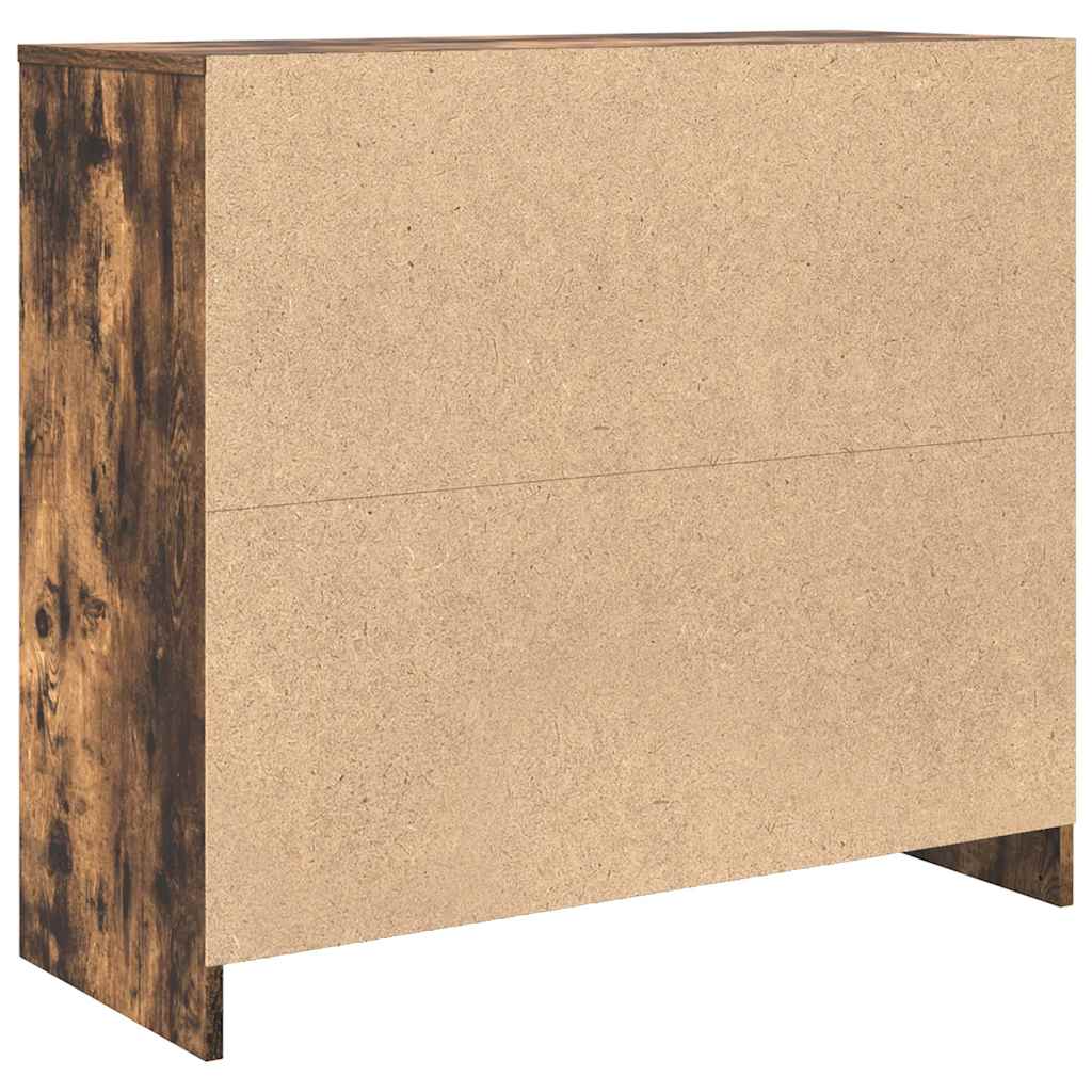 Dressoir 85x34x76 cm bewerkt hout gerookt eikenkleurig