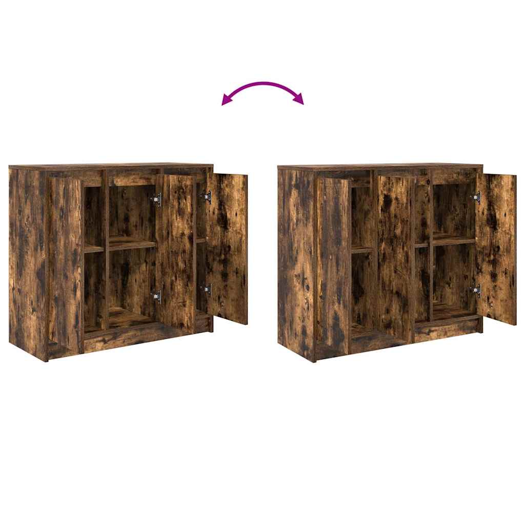 Dressoir 85x34x76 cm bewerkt hout gerookt eikenkleurig