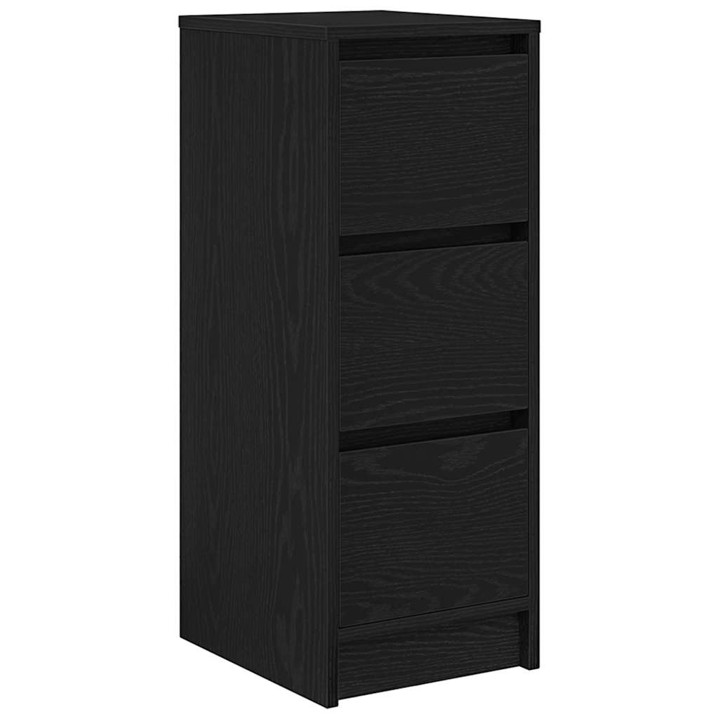 Dressoir 29,5x34x76 cm spaanplaat zwart eikenkleurig