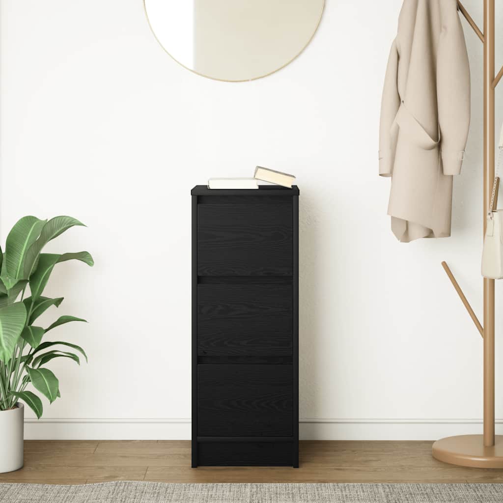 Dressoir 29,5x34x76 cm spaanplaat zwart eikenkleurig