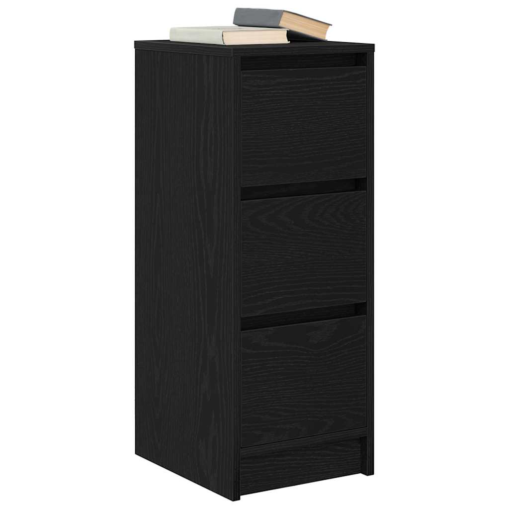 Dressoir 29,5x34x76 cm spaanplaat zwart eikenkleurig