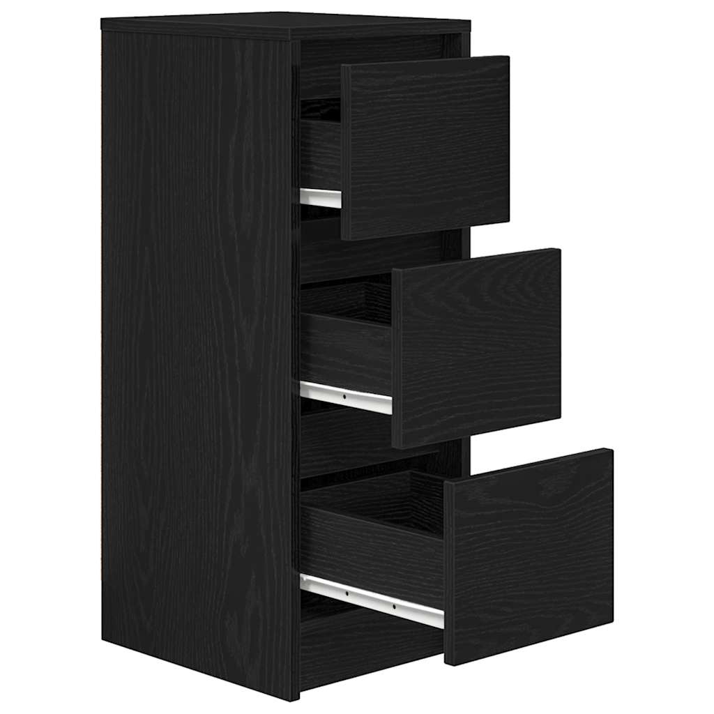 Dressoir 29,5x34x76 cm spaanplaat zwart eikenkleurig