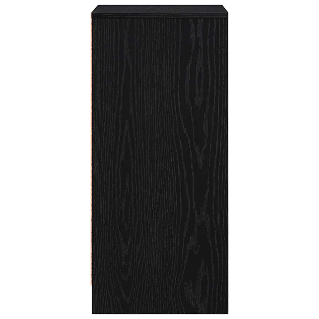 Dressoir 29,5x34x76 cm spaanplaat zwart eikenkleurig