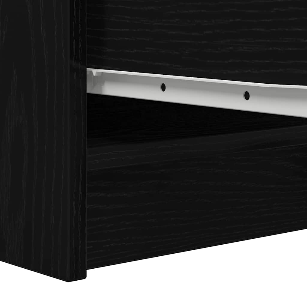 Dressoir 29,5x34x76 cm spaanplaat zwart eikenkleurig