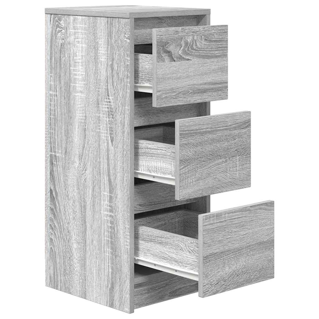 Dressoir 29,5x34x76 cm bewerkt hout grijs sonoma eikenkleurig