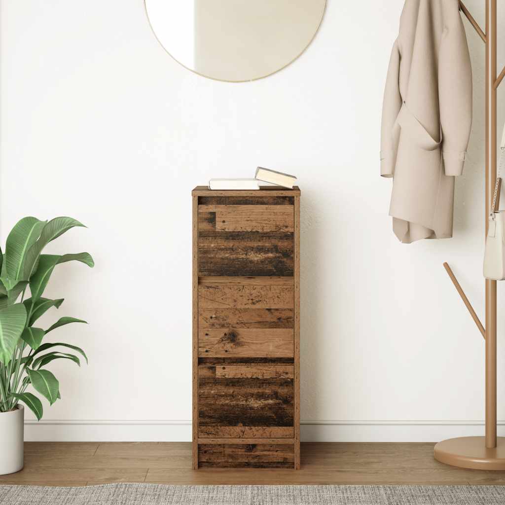 Dressoir 29,5x34x76 cm bewerkt hout oud houtkleurig