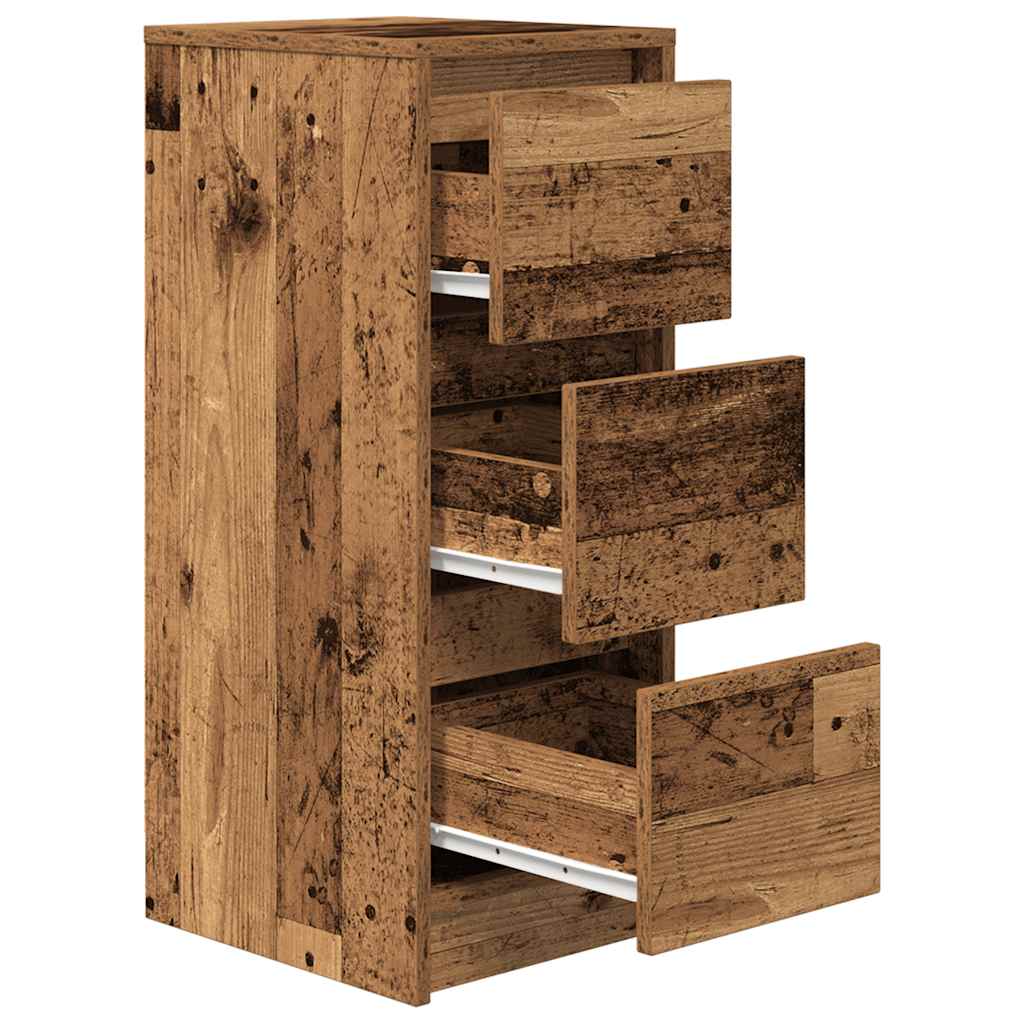 Dressoir 29,5x34x76 cm bewerkt hout oud houtkleurig