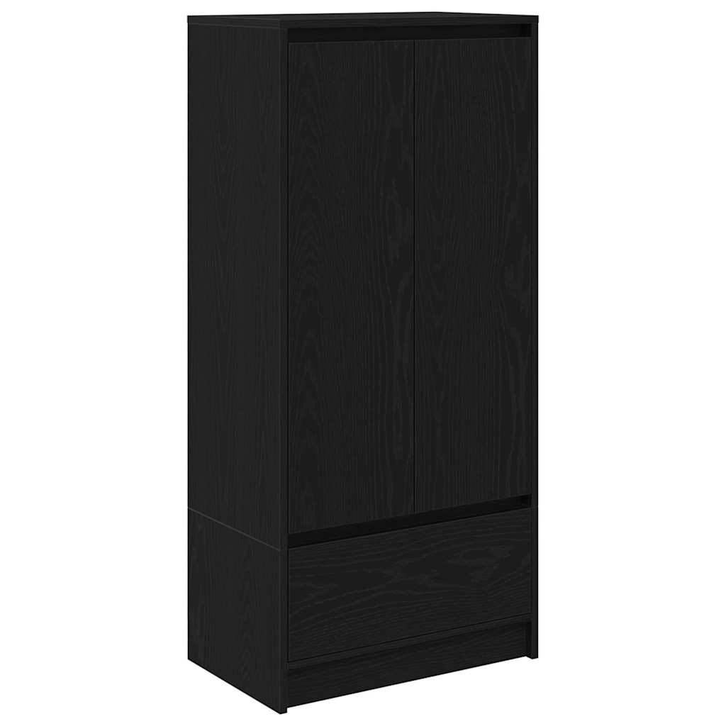 Kast met lade 55,5x34x119,5 cm spaanplaat zwart eikenkleurig