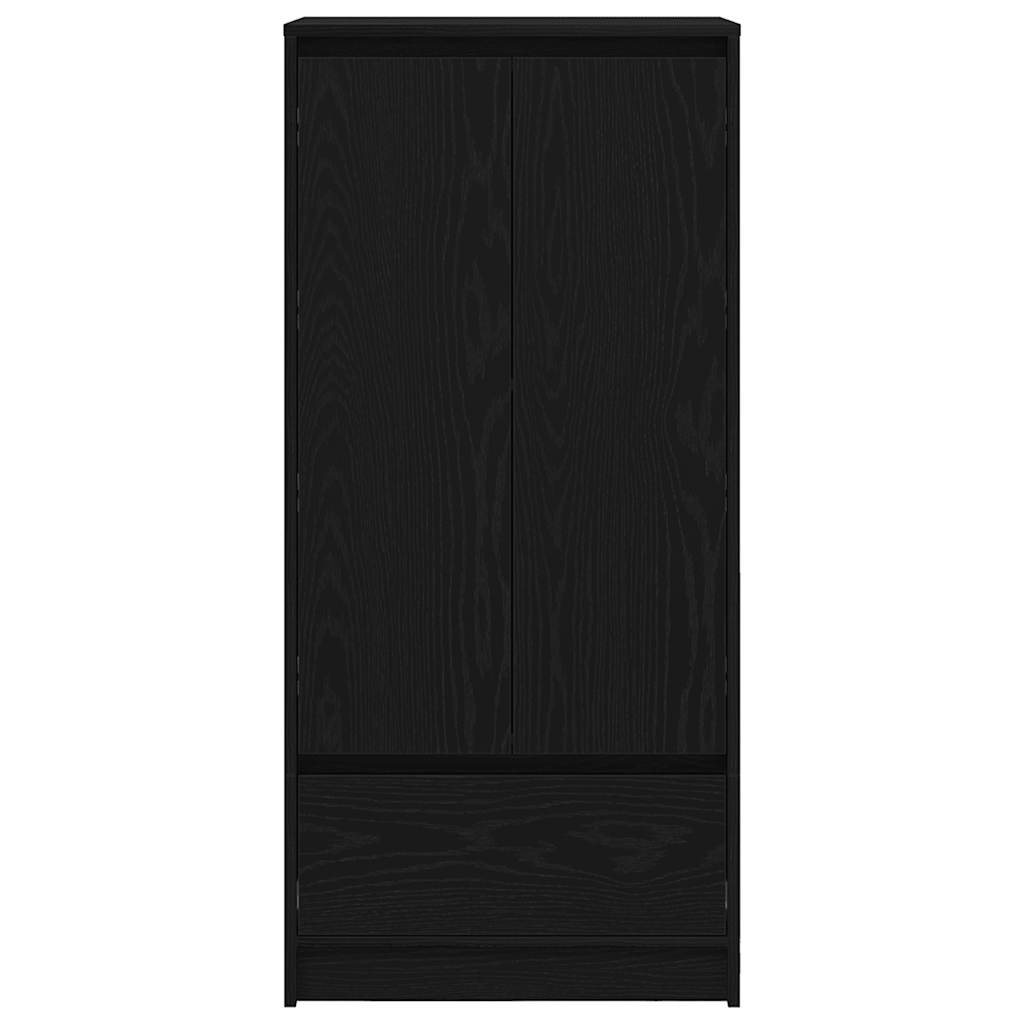 Kast met lade 55,5x34x119,5 cm spaanplaat zwart eikenkleurig