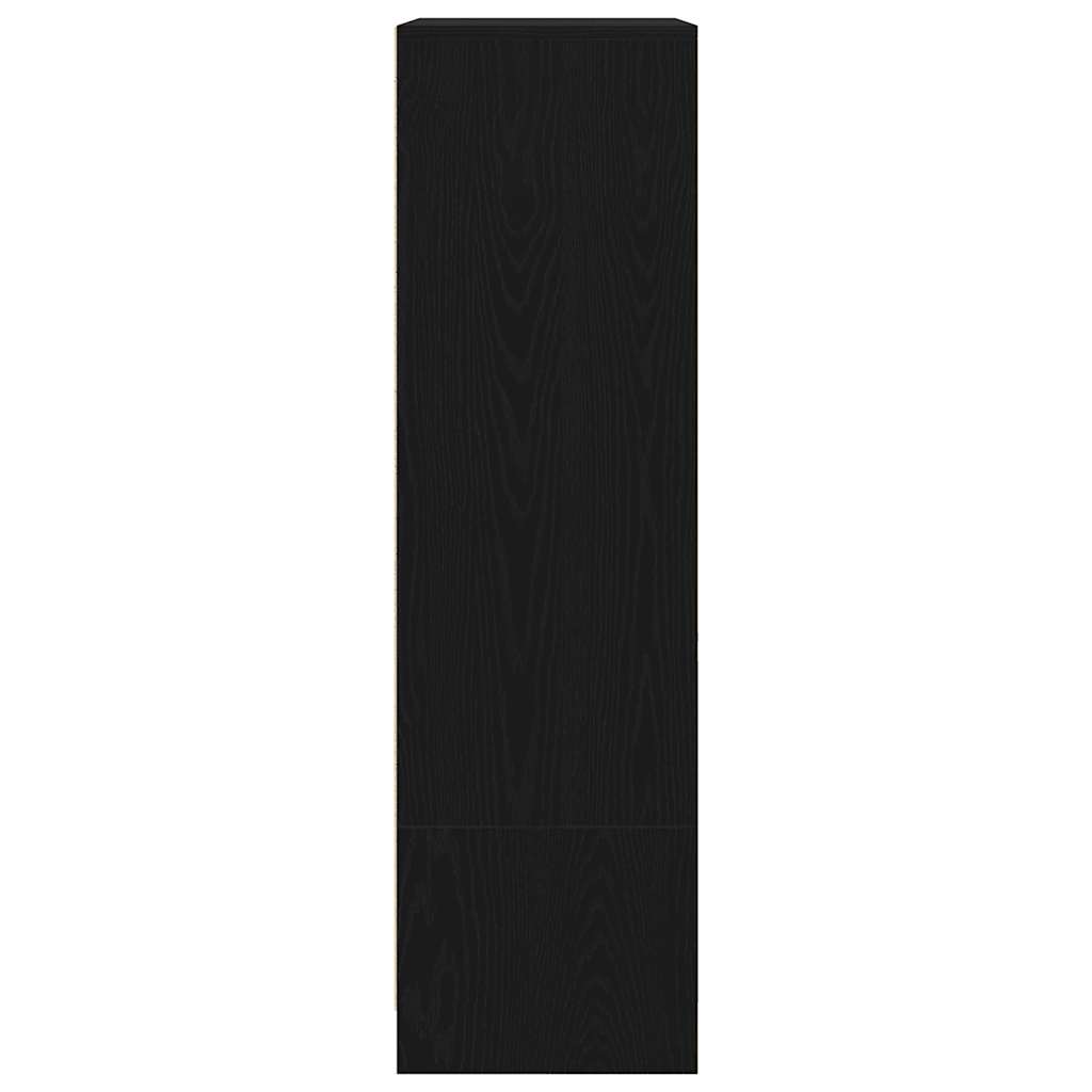 Kast met lade 55,5x34x119,5 cm spaanplaat zwart eikenkleurig