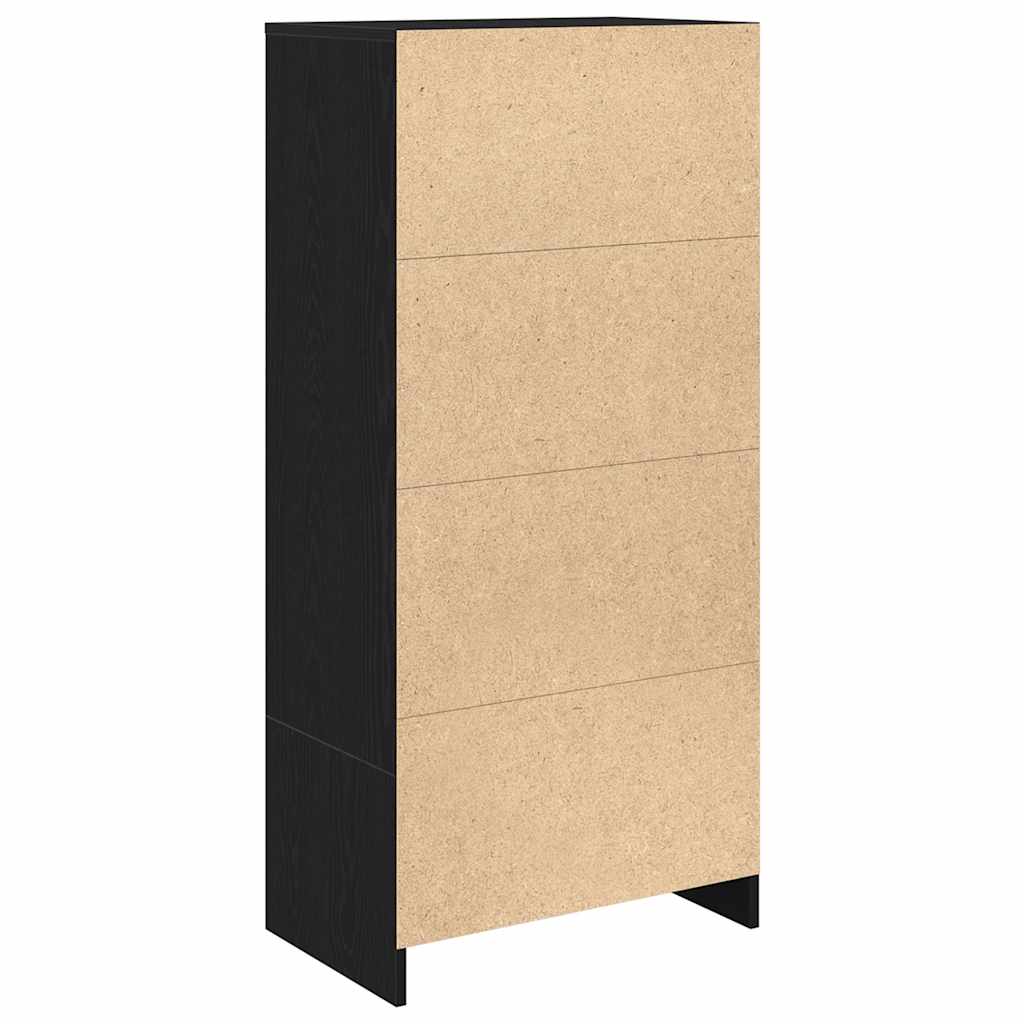 Kast met lade 55,5x34x119,5 cm spaanplaat zwart eikenkleurig