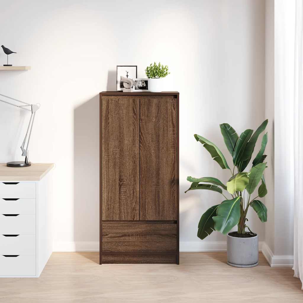 Kast met lade 55,5x34x119,5 cm spaanplaat bruin eikenkleurig