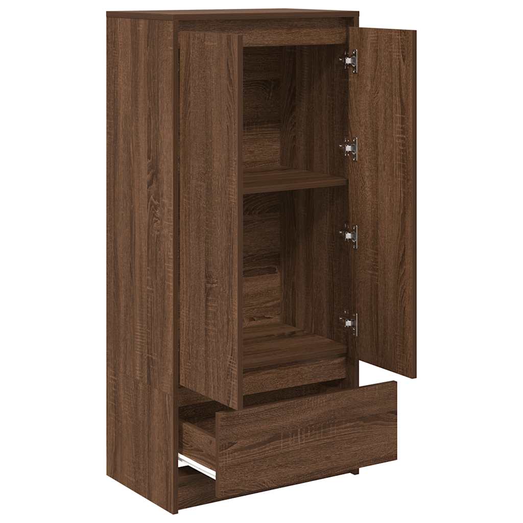 Kast met lade 55,5x34x119,5 cm spaanplaat bruin eikenkleurig
