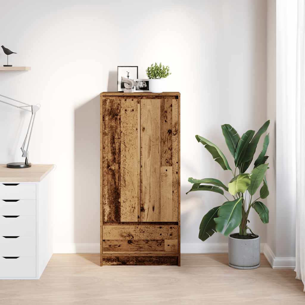 Kast met lade 55,5x34x119,5 cm spaanplaat hout oud hout