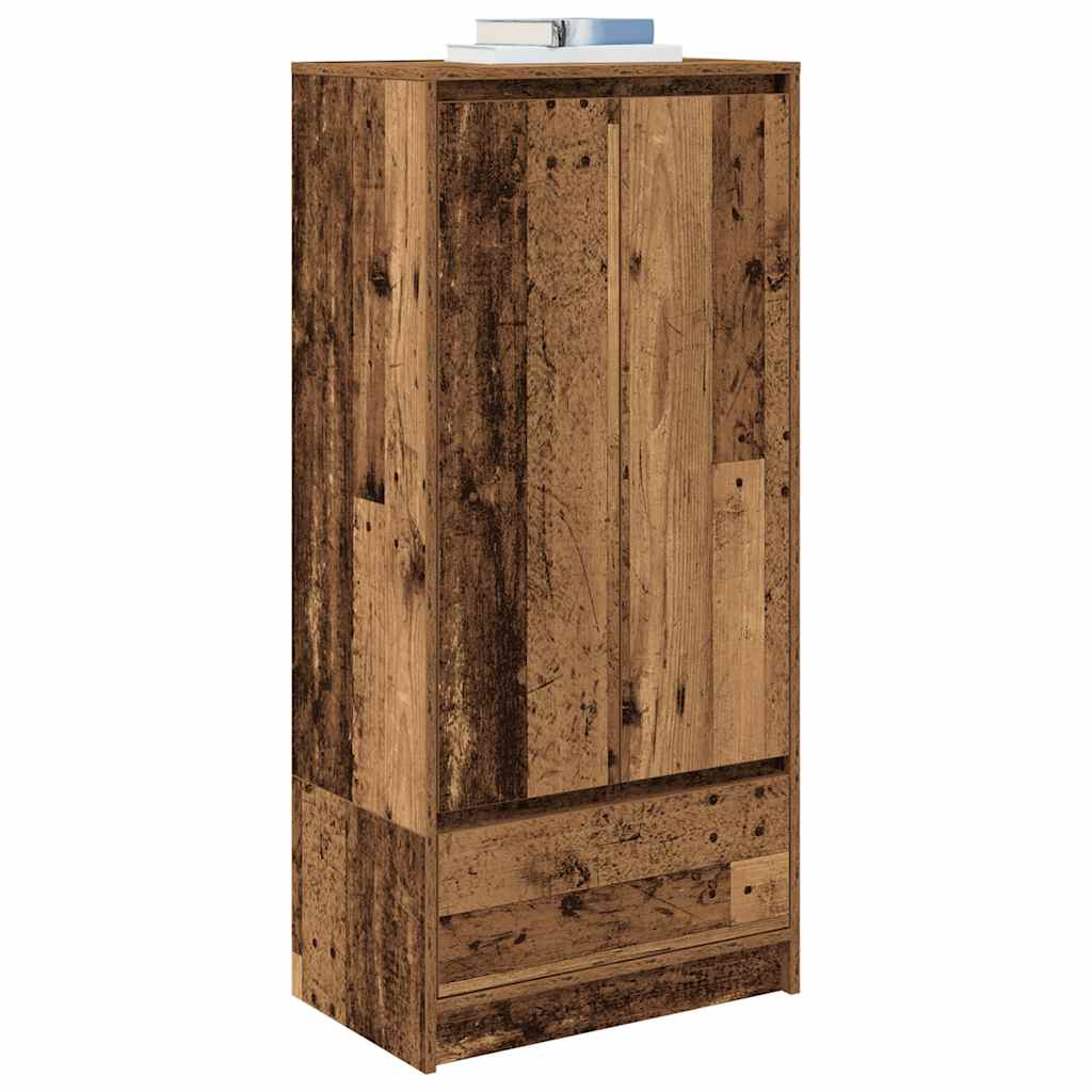 Kast met lade 55,5x34x119,5 cm spaanplaat hout oud hout
