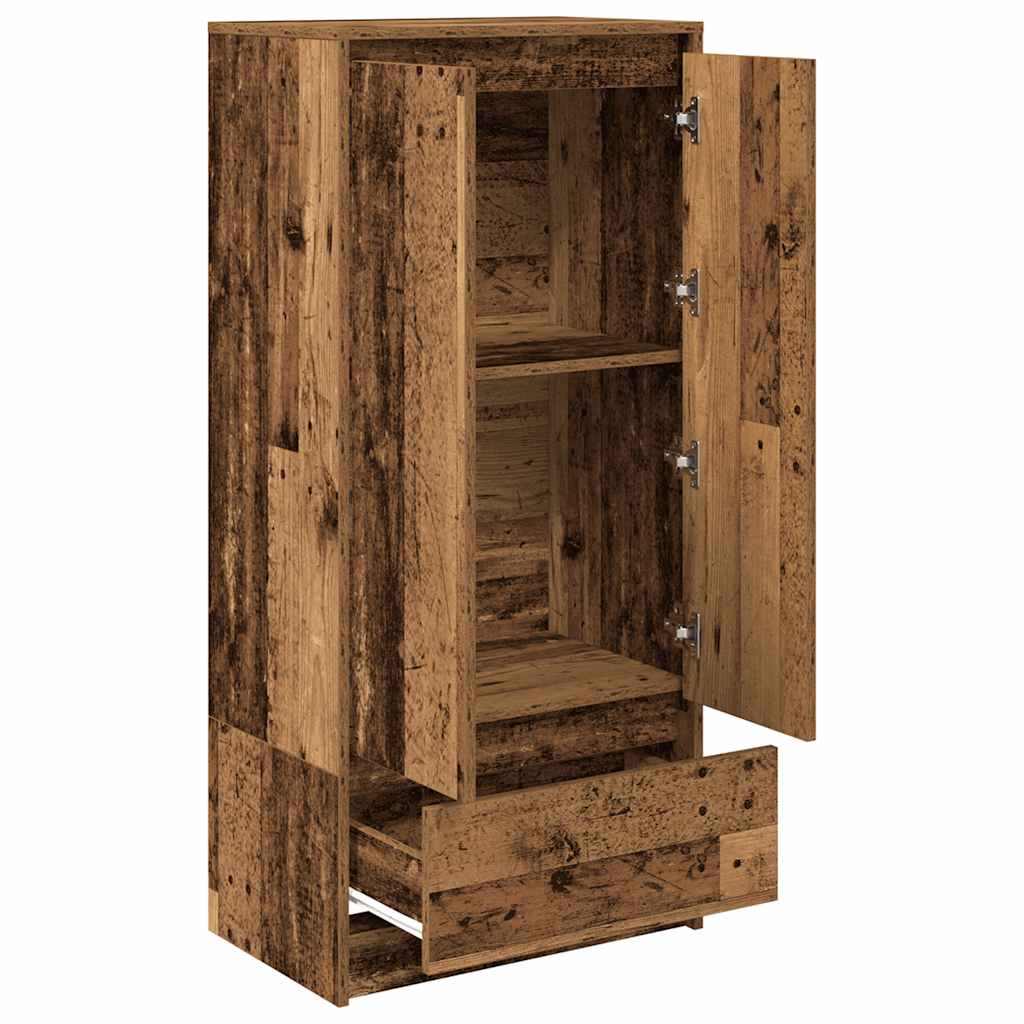 Kast met lade 55,5x34x119,5 cm spaanplaat hout oud hout