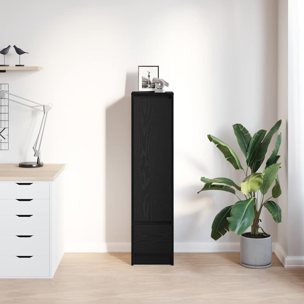 Highboard 29,5x34x119,5 cm spaanplaat zwart eikenkleurig