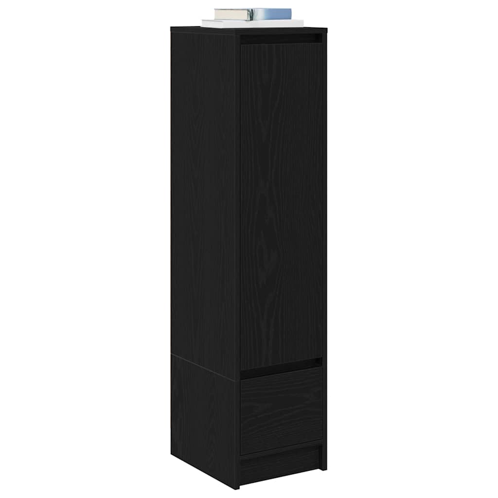 Highboard 29,5x34x119,5 cm spaanplaat zwart eikenkleurig