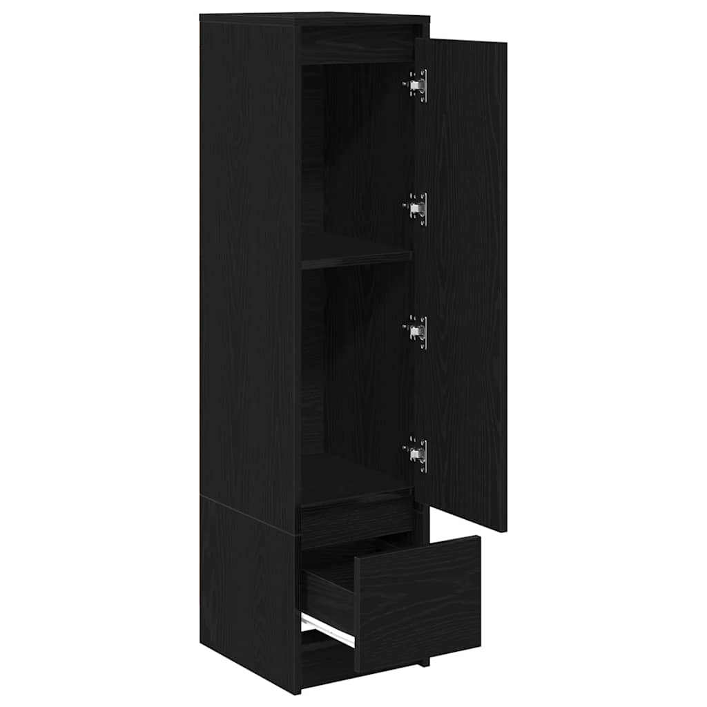 Highboard 29,5x34x119,5 cm spaanplaat zwart eikenkleurig
