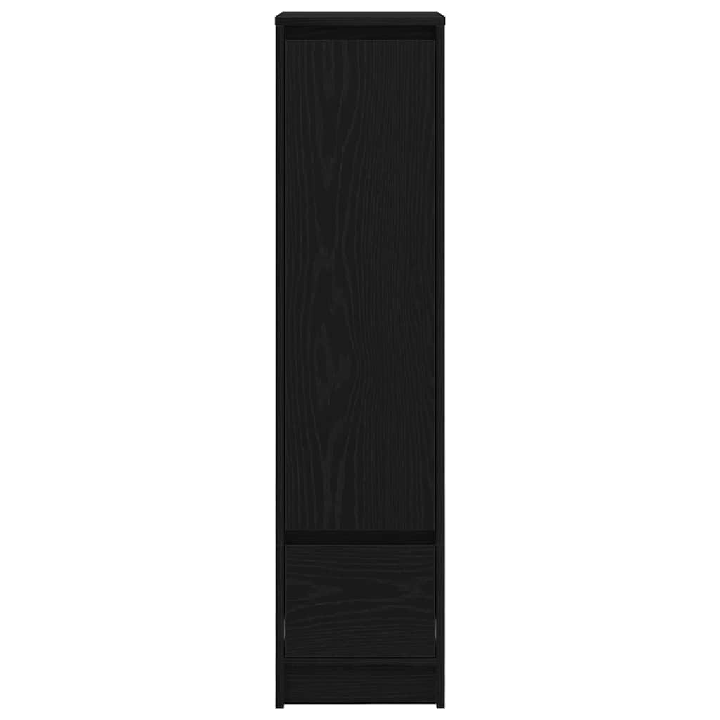Highboard 29,5x34x119,5 cm spaanplaat zwart eikenkleurig