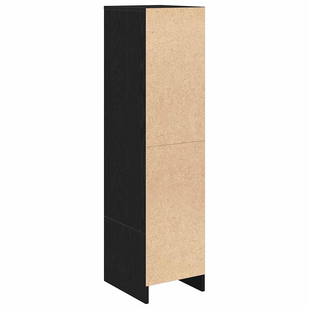 Highboard 29,5x34x119,5 cm spaanplaat zwart eikenkleurig