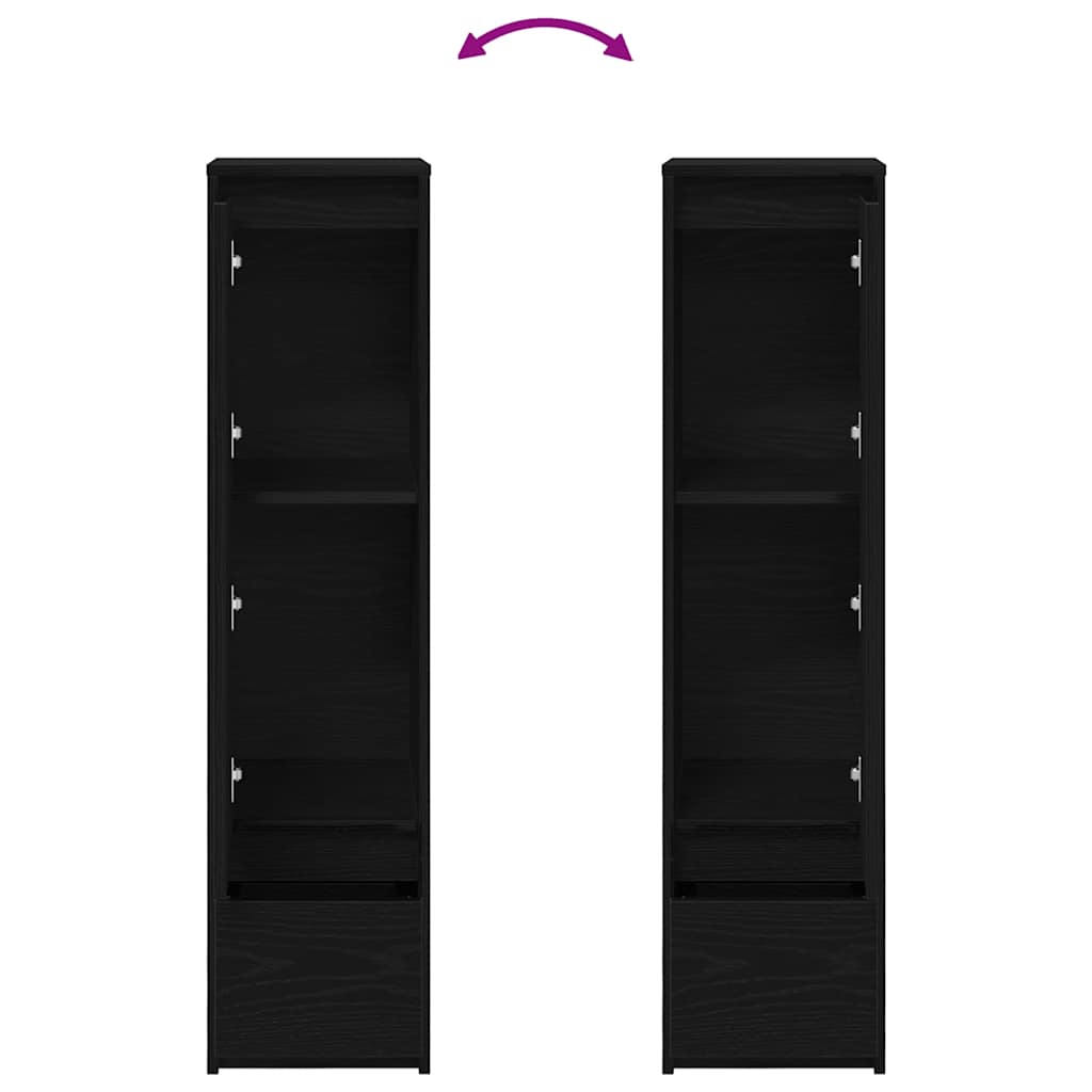 Highboard 29,5x34x119,5 cm spaanplaat zwart eikenkleurig