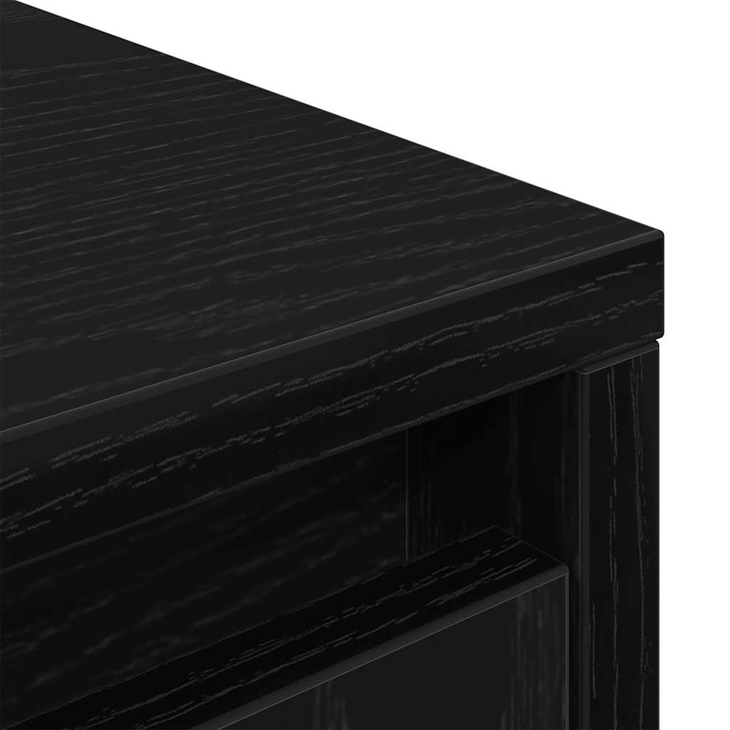 Highboard 29,5x34x119,5 cm spaanplaat zwart eikenkleurig