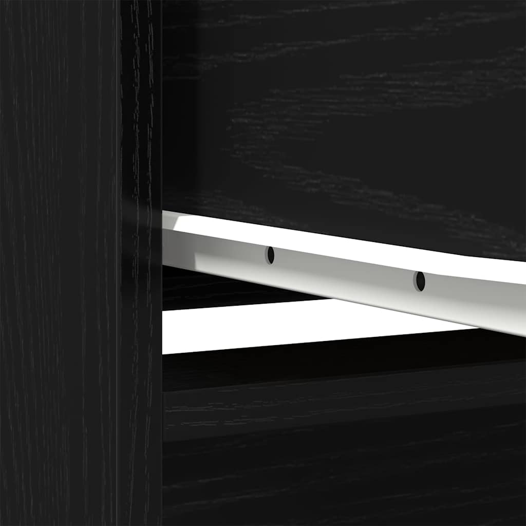 Highboard 29,5x34x119,5 cm spaanplaat zwart eikenkleurig