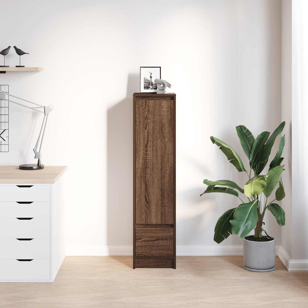 Hoge kast 29,5x34x119,5 cm spaanplaat bruin eikenkleurig